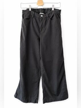 Pact Gray Wide Leg Pants Cropped Organic Cotton Casual Size M